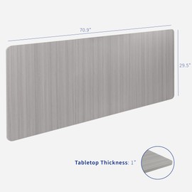 VIVO Universal 71 x 30 inch Table Top for Standard and Sit to Stand Height Adjustable Home and Office Desk Frames, Dark Gray Desktop, DESK-TOP72-30G