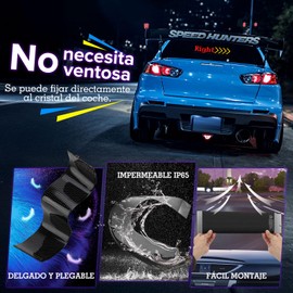 Ojos Led para Carro, Programable Pantalla led Flexible para con Control De Aplicacióne, Resistente al Agua IP65,Flexión Libre, para para Publicidad de Automóviles,Fiestas, Cumpleaños, etc (7x17cm)
