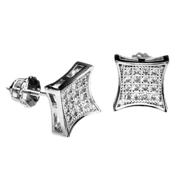 Metaltree98 Men's Flat Caved 9 mm Square CZ Micro Pave