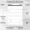 OuMuaMua Wall Calendar 2025, 19-Month Vertical Wall Calendar 2025-2026, 12"