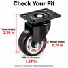 1.5-Inch Swivel Caster Wheel - No-Brake Plate-Mount Design for Furniture