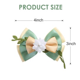 Princess Hair Bow Clips for Girls Women 4 Inch Birthday Gift Dress up Hair Accessories for Tiana