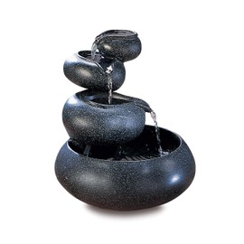 Modern Zen Garden 4 Tier Rock Stone Bowl Meditation Table Fountain Plant Planter