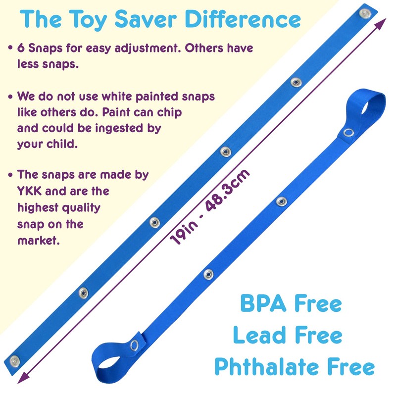 PBnJ baby Toy Saver Strap Holder Leash Secure Accessories Dino/Purple/LtBlue/Green