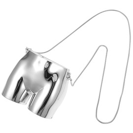 CALLARON Silver Purse for Women - Funny Novelty Butt-Shaped Evening Cluth Handbag, Trendy Acrylic Shoulder Bag, Unique Crossbody Bag 4.7 x 4.3 x2.7 inch