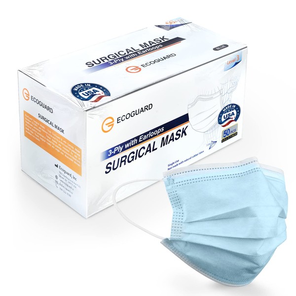 EG ECOGUARD Masks Made in USA, ASTM Level 3 Disposable