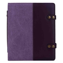 Della Q Hook Notebook-Faux-Leather Handle, for Knitting and Crochet Needles, Canvas, Plum, 26.7 x 22.9 x 6.4cm