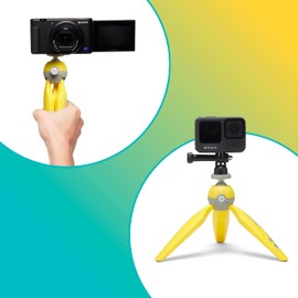 JOBY HandyPod 2 Kit, Table Top Tripod with GripTight 360 Phone Mount and Pin Joint Mount, Phone Tripod for Smartphones, Action Cam and Mirrorless Cameras or Devices up to 1.0Kg (2.2lbs), Yellow