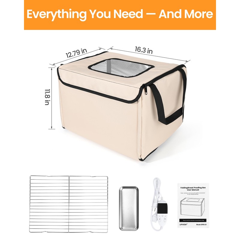LIFVCNT Bread Proofer & Dough Proofing Box – Foldable Sourdough