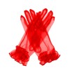 QRBTSCL Women's Ruffled Tulle Mesh Gloves for Wedding, Party, Short