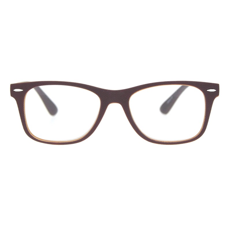 Matte Rubberized Hipster Horn Rim Spring Hinge Reading Glasses Brown