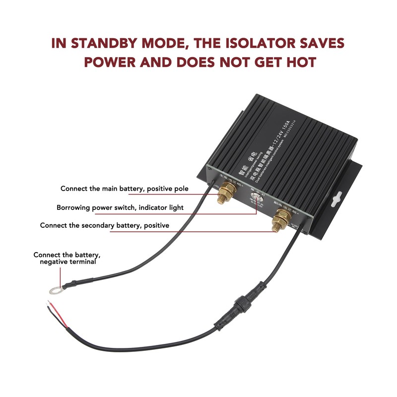 Dual Battery Isolator 150A 12V 24V LED Smart Flashing Voltage