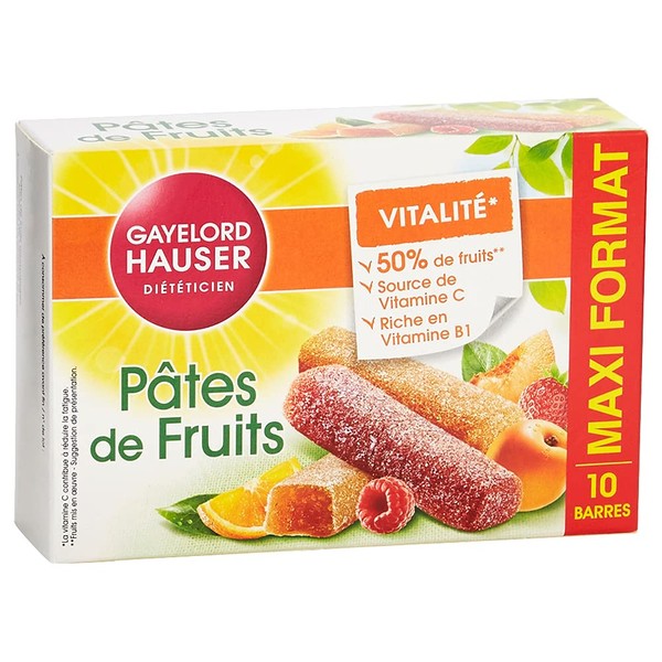 GAYELORD HAUSER - Fruit Pasta - Based on 50% Fruit - Source of Vitamins C and B1-10 Individual Bars