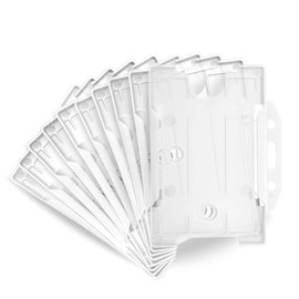10-Pack ID Badge Holders - Secure Slide-in, Rigid Plastic Card Holder for Lanyards - Horizontal Clear & Pass Protector, Perfect for IDs & Credit Card Size 86mm x 54mm