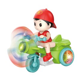 Generic Novelty Boys Electric Tricycle Montessori Interactive Toys Creative with Lights Music Kid Boys Electronic Toys for Children, Green