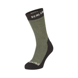 SEALSKINZ | Stanfield | Unisex Waterproof Extreme Cold Weather Mid Length Merino Wool Lined Socks | Outdoor, Skiing & Winter Hiking | Releases Heat & Moisture, Olive, M