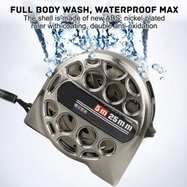 Stainless Steel Tape Measure Waterproof Wear Retractable Measuring Scale Ruler 25mm 5 Meter