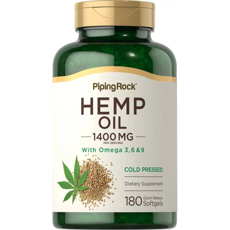 Piping Rock Hemp Oil Capsules 1400mg | 180 Softgels |