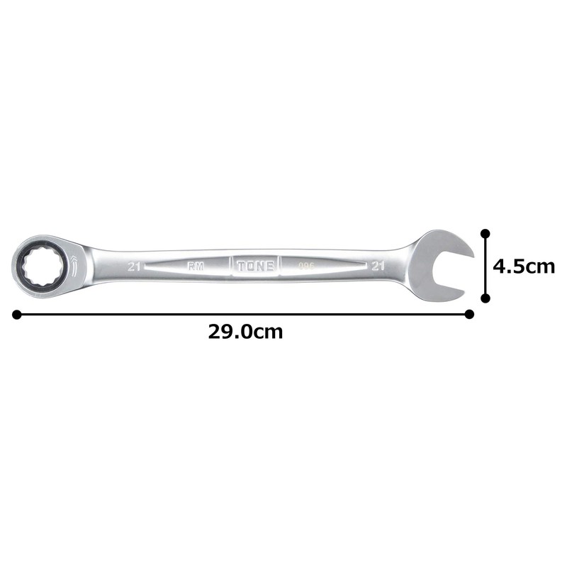 TONE Ratchet Glasses Wrench RM-21 Double Side Width 0.8 inches