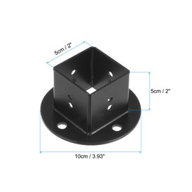 uxcell 2pcs Square Floor Flange, 2" X2" Post Base Brackets Kit Wall Mount for Deck Railing Mailbox, Black