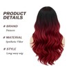 Daiaces Long Red and Black Curly Wig for Women Ombre