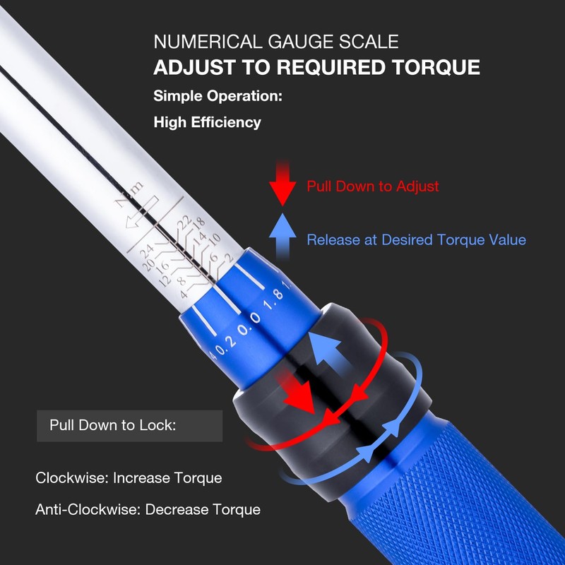 KATSU 1/4 Inch Drive Click Torque Wrench 15 PCs Set