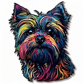 Yoonek Graphics Yorkshire Terrier Dog Vinyl Decal Sticker for Car Window, Laptop, and More. #2165Option47-4