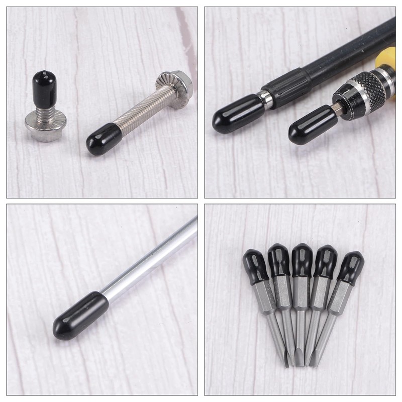 sourcing map 50pcs Round End Protective Caps Rubber Cover 1/8"