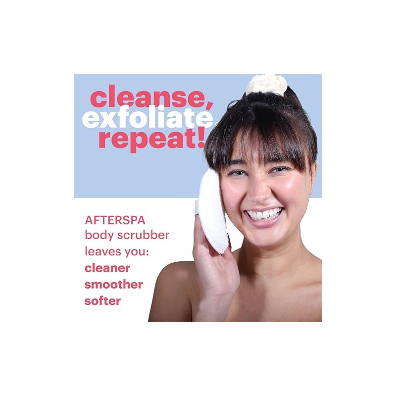 Afterspa Estropajo Redondo Doble Textura Baño Ducha Paquete
