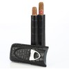 Cross Peak Products Black Leather Cigar Case Holder for 2