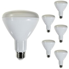 Diodesy- BR30 LED Flood Light Bulb 8W 650 Lumen E26 Medium Base 4000K Cool White for Interior Home Decor Kitchen Recessed Can Light Bulbs 120V 110° Beam Angle White Finish Pack of 6