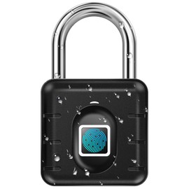 AICase Fingerprint Padlock Waterproof, Lock Smart Padlock, Keyless Biometric Lock IP67 Outdoor/Indoor Lock Suitable for Luggage, Suitcase, Backpack, Bike, School Locker, Gym Locker Lock