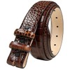Italian Calfskin Genuine Leather Dress Belt Strap with Snaps 1-1/8"(30mm)