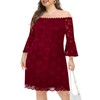 Plus Size Dresses Women Wedding Guest Bridesmaid Burgundy Off Shoulder