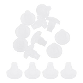 uxcell 18Pcs Glass Table Top Bumpers with Stem, 7mm/0.28" Rubber Bumper Grippers Anti Slip Table Spacers for Patio Cabinet Furniture (Fits 9/32Inch Hole), White