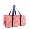 Damask Floral All Purpose Large Utility Bag Collapsible Wire Frame