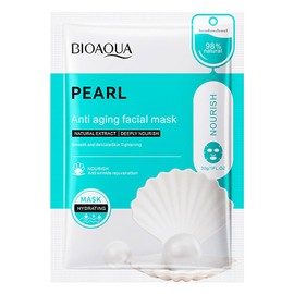 BIOAQUA Facial Mask Firming Deeply Nourish Moisturizing 98% Natural Extract Hydrating Face Mask 5PCS Set (Pearl Extract (Anti-Aging))
