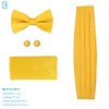 Yellow Silk pre-tied Bow Ties For Men Handkerchiefs Cufflinks and