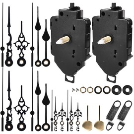 2 Stück Pendeluhrwerk, Lautlos Quarz Pendeluhr Werk, Uhrwerk mit 3 Uhrzeiger Sets Und Pendel für Wanduhr Ersatz Werk für Pendeluhr, DIY Reparaturteile Pendel Uhrwerk (23mm Welle)