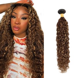 Human Hair Bundle 1 Bundle 100 g 8A Grade Brazilian Hair Water Wave Bundle Brazilian Vrigin Hair Brazilian Real Hair Water Wave Extension P430 Highlight 26 Inches