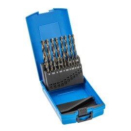 Högert Technik - Metallbohrer-Set 19 tlg. - Bohrerset zum Bohren von Löchern in Stahl, Gusseisen, Nichteisenmetallen und gehärteten Kunststoffen - - Aus HSS-Stahl - Norm DIN 338