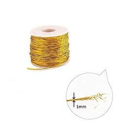 Cuerda elástica para hacer manualidades, regalo de 1 mm, 20 yardas (dorado)