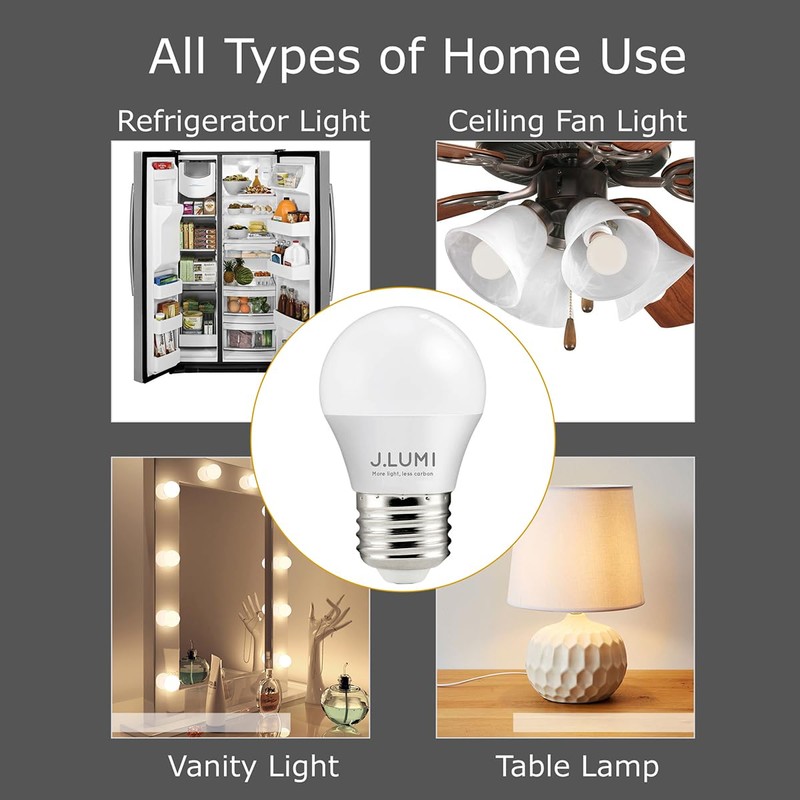 J.LUMI A15 LED Bulb 5W, 3000K Soft White, A15/G45 Bulb