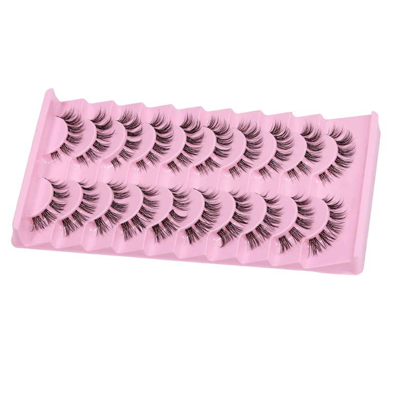 10 Pairs Cluster Lash D Curl Russian Strip Lashes Fluffy