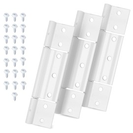 Replacement for Screen Doors Hinge fits for White Aluminum 1/8 in Larson Grooved Center Screen/Storm Door Hinge, Extruded Aluminum Door Hinge Kit Compatible with Most Screen Doors - White 3 Pack