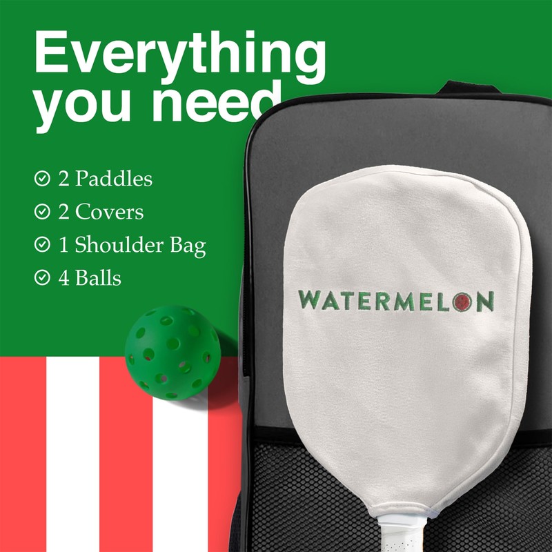 Watermelon 2 Paddle Pickleball Bundle, Red/Blue