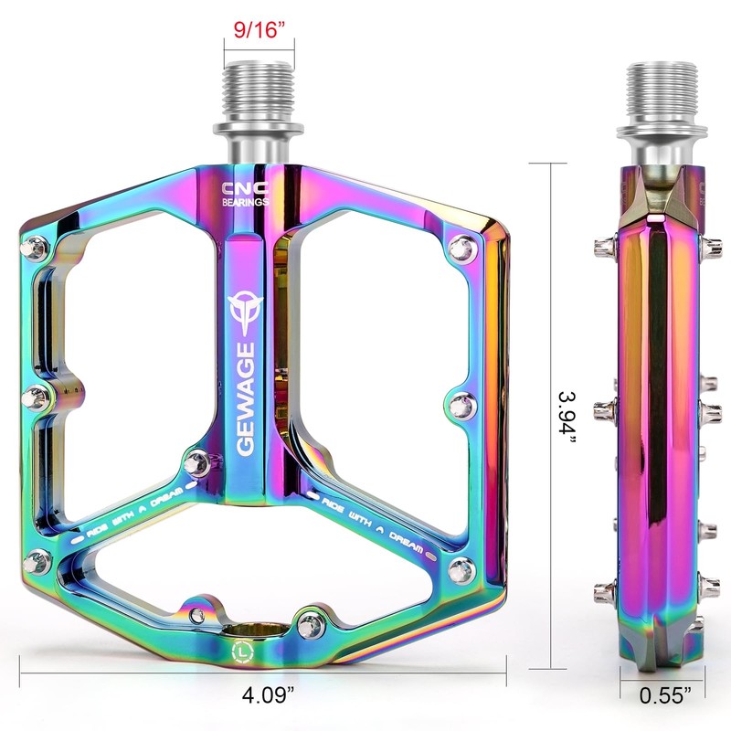 Road/Mountain Bike Pedals - 3 Bearings Bicycle Pedals - 9/16”