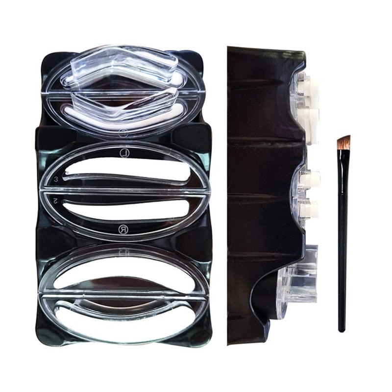 3 Pairs of Seals Eyebrow Stamp with Brow Brush Perfect