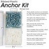 Ribbed Plastic Drywall Anchor Kit with Screws and Masonry Drill