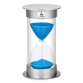 Sand Timer 3 Minute Hourglass Timer, Plastic Sand Watch 3 Min, Large Sand Clock 3 Minutes, Hour Glass Sandglass Timer for Kids, Games, Classroom, Kitchen, Decoration Blue